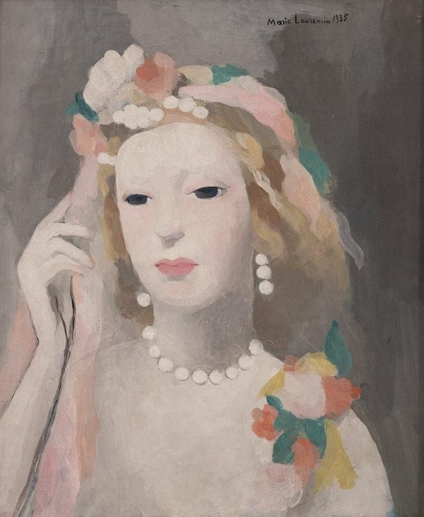 A Marie Laurencin oil on canvas, ‘Rose,’ made $27,000 plus the buyer’s premium in May 2020. Image courtesy of Capsule Auctions and LiveAuctioneers.