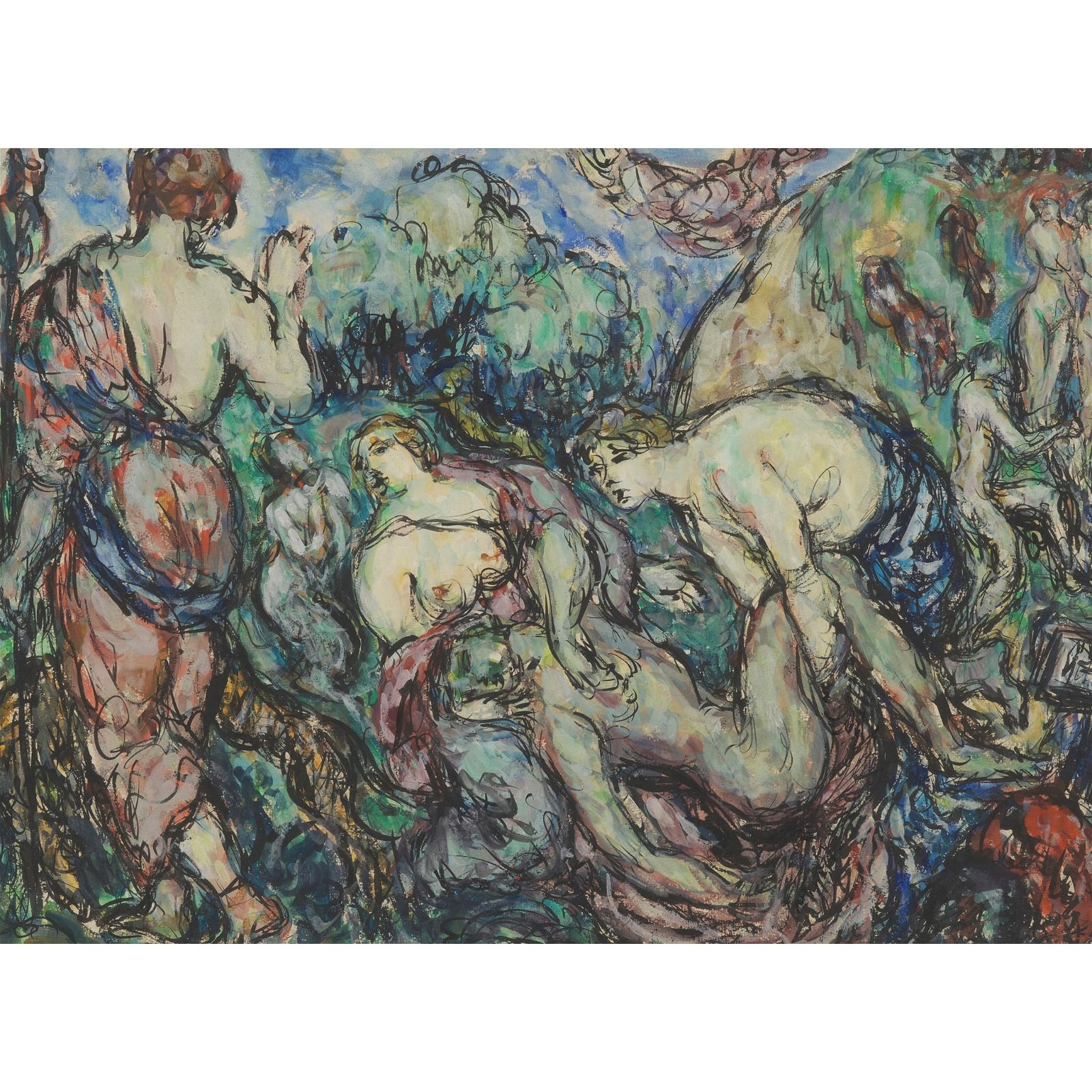 Dame Ethel Walker, ‘Nymphs Finding Narcissus,’ which hammered for £7,000 and sold for £9,170 ($11,550) with buyer’s premium at Lyon & Turnbull.