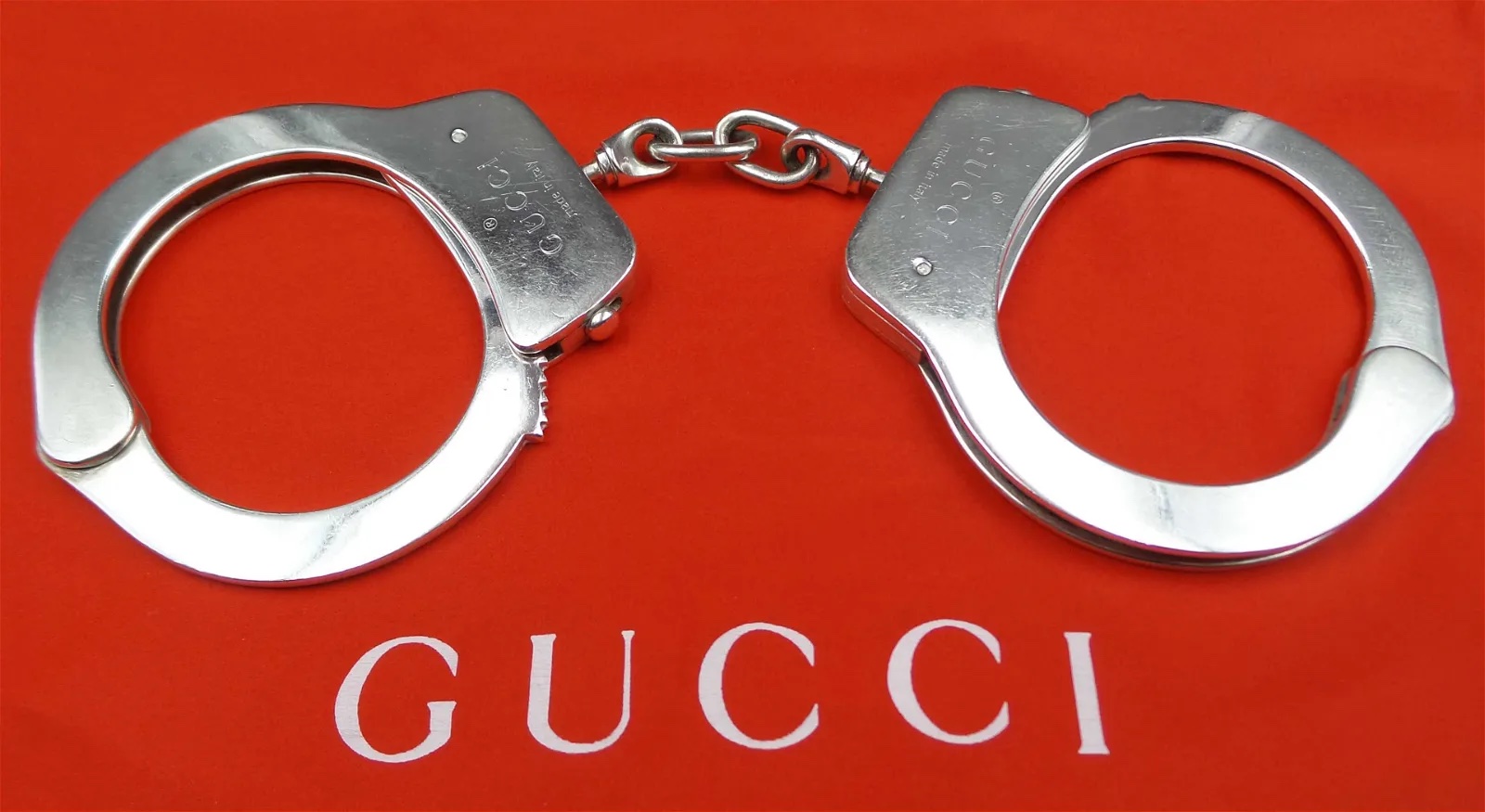 Gucci sterling silver handcuffs, designed by Tom Ford and estimated at $25,000-$50,000 at Pandora Auctions.