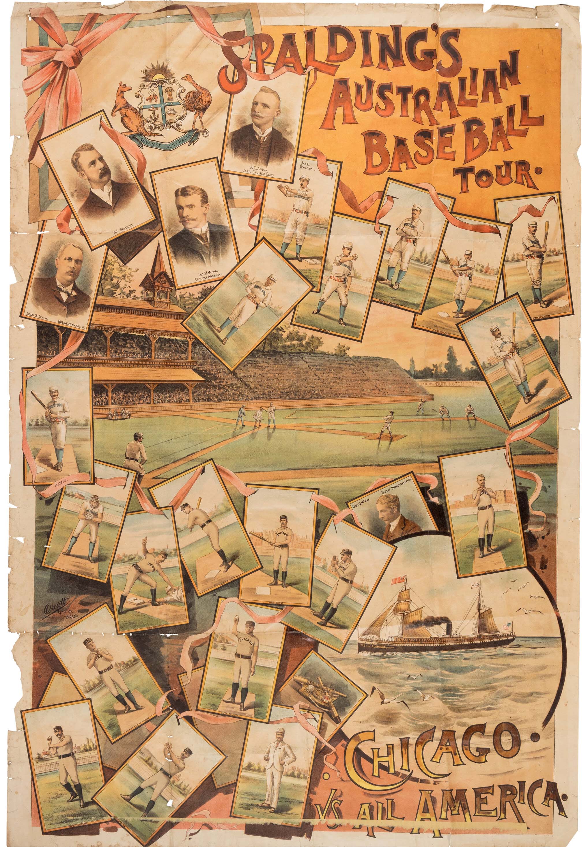 &#8216;Finest known&#8217; 1888 Spalding Baseball World Tour poster nets $240K at Heritage