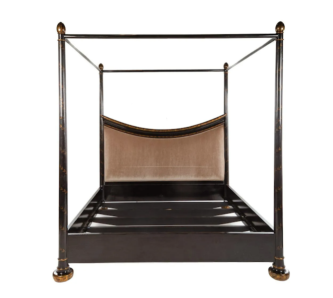 A Rose Tarlow for Holly Hunt ‘Prince Charles’ bed earned $8,500 plus the buyer’s premium in February 2023. Image courtesy of Alex Cooper and LiveAuctioneers.