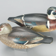 Known as the Rockefeller wood duck pair, these exhibition-grade Charles E. ‘Shang’ Wheeler duck decoys achieved $180,000 plus the buyer’s premium in March 2022. Image courtesy of Copley Fine Art Auctions and LiveAuctioneers.