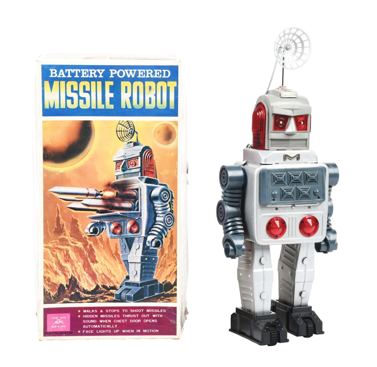 Alps Missile Robot, which sold for $9,500 ($11,685 with buyer’s premium) at Morphy.