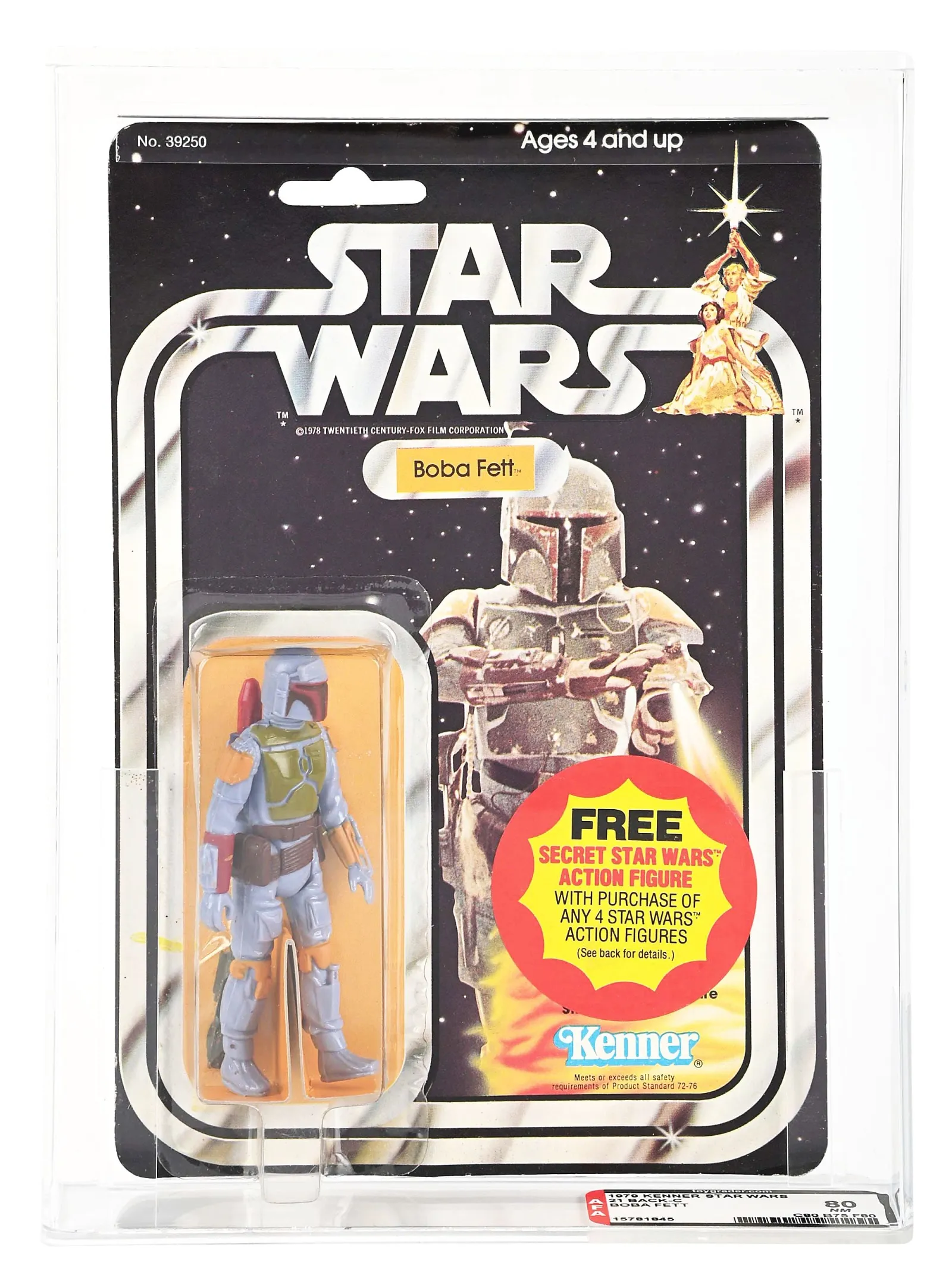 Kenner Star Wars Boba Fett 21 Back-C action figure, which sold for $6,500 ($7,995 with buyer’s premium) at Morphy.