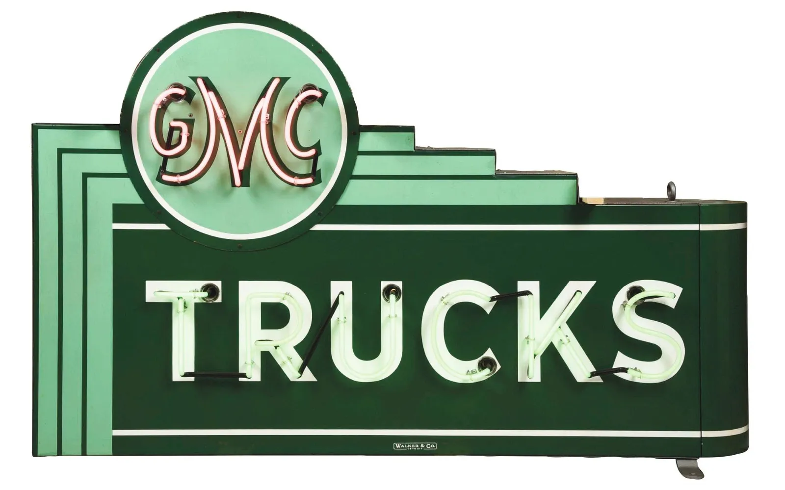 GMC Trucks neon sign, which sold for $56,580 at Morphy.
