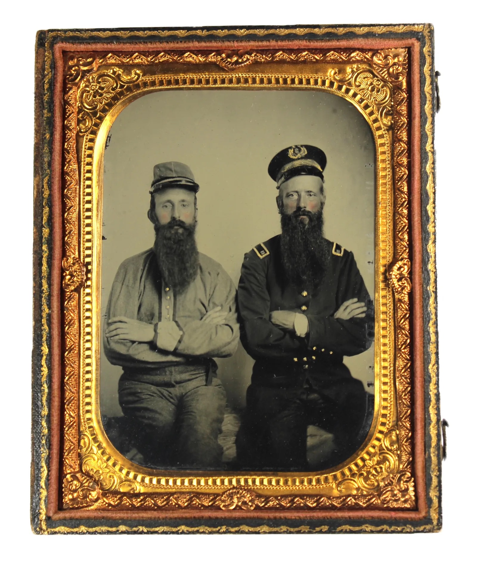 Circa-1862 ambrotype of Calvin and James Walker of the 3rd Tennessee Infantry (Cook’s Tennessee Brigade), which sold for $19,500 ($23,985 with buyer’s premium) at Fleischer's.