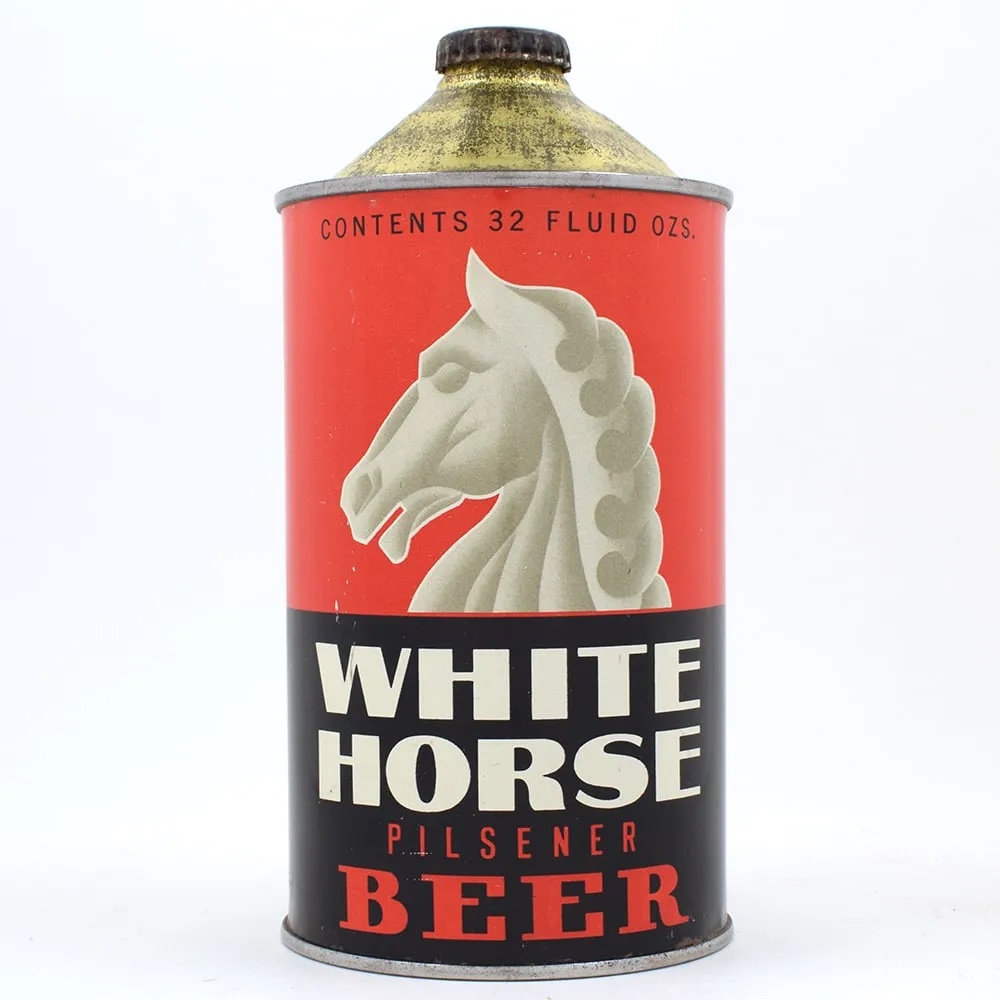 White Horse Beer quart cone top can, which sold for $27,500 ($33,550 with buyer’s premium) at Morean.