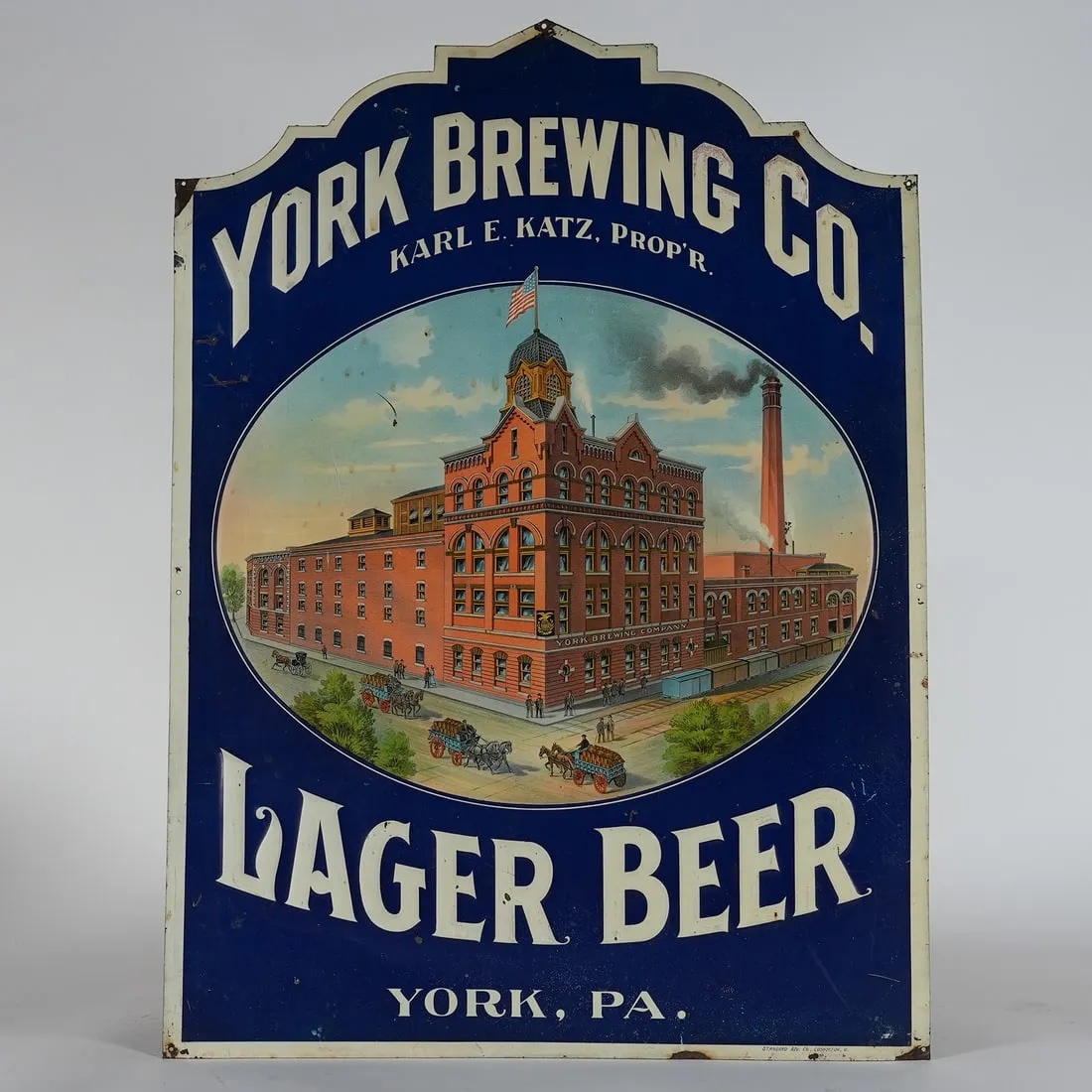 York Brewing Lager Beer sign, estimated at $250-$250,000 at Morean Auctions.
