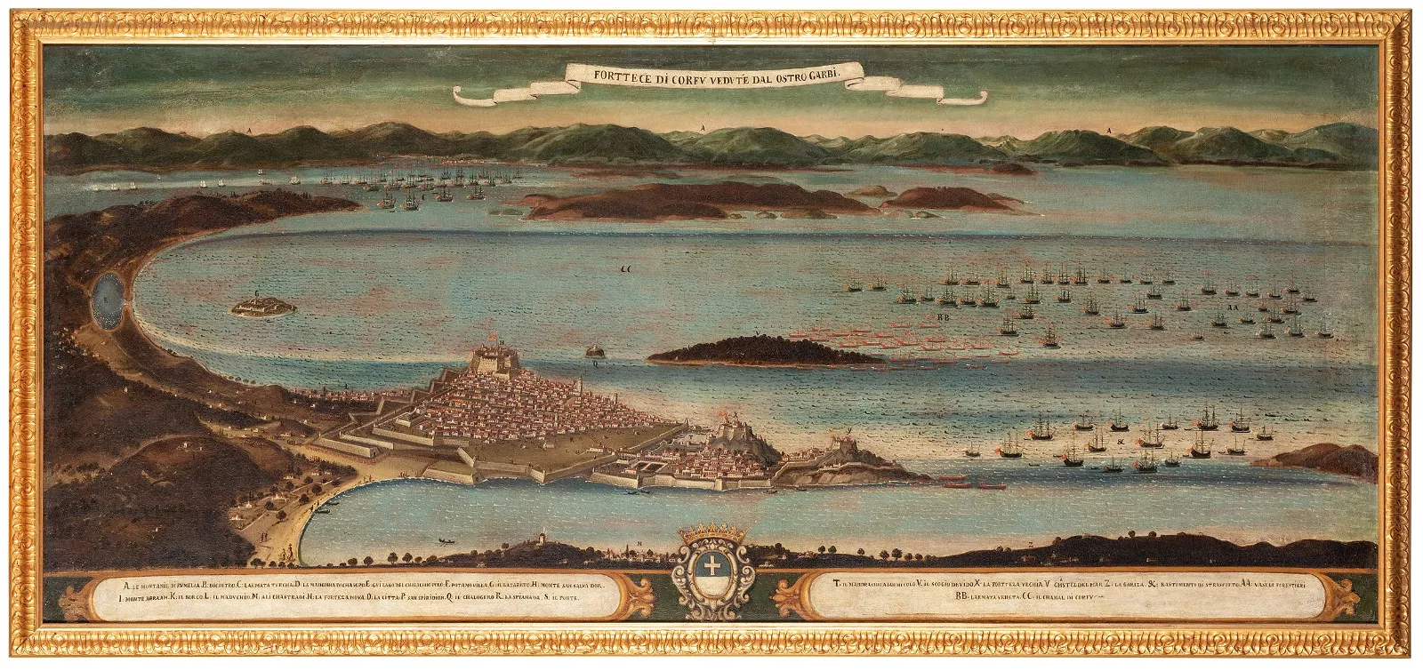 Panoramic view of the Venetian fleet off the coast of Corfu, which hammered for €65,000 ($71,000) and sold for €87,750 ($95,835) with buyer’s premium at Wannenes Art Auctions.