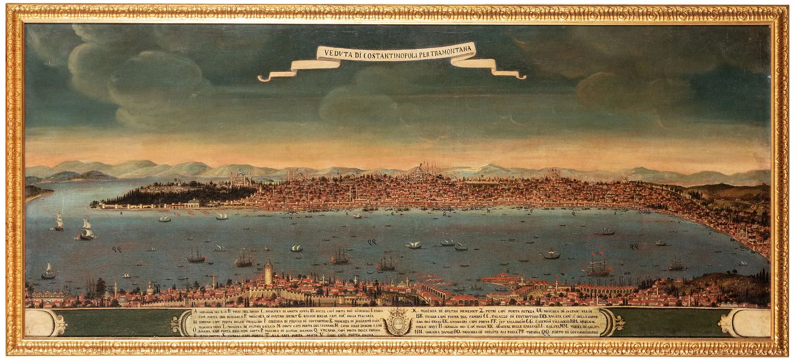 Panoramic view of Istanbul from the Galata Ridges, which hammered for €150,000 ($164,000) and sold for €202,500 ($221,150) with buyer’s premium at Wannenes Art Auctions.