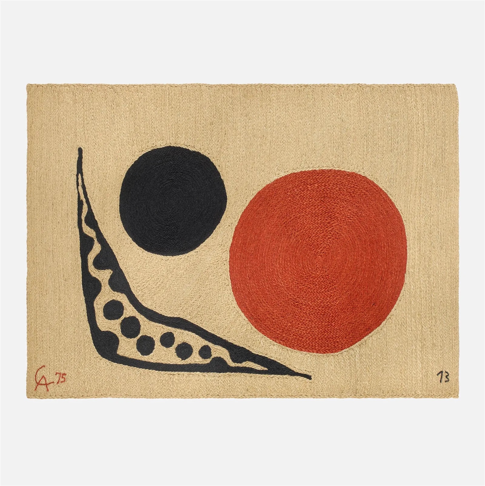 After Alexander Calder, Moon tapestry, which sold for $22,000 ($28,820 with buyer’s premium) at LAMA.