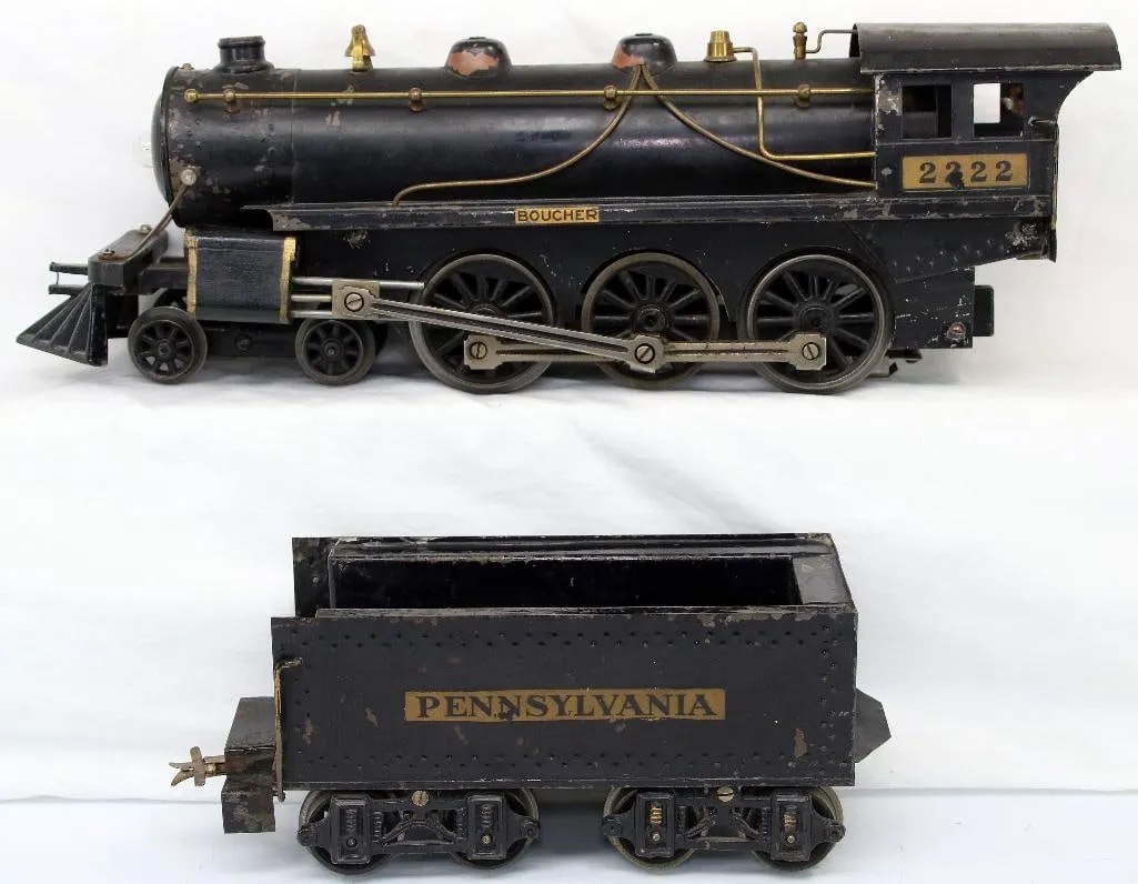 Boucher no. 2222 Pennsylvania Railroad steam locomotive, which sold for $6,400 ($7,872 with buyer’s premium) at Harris.