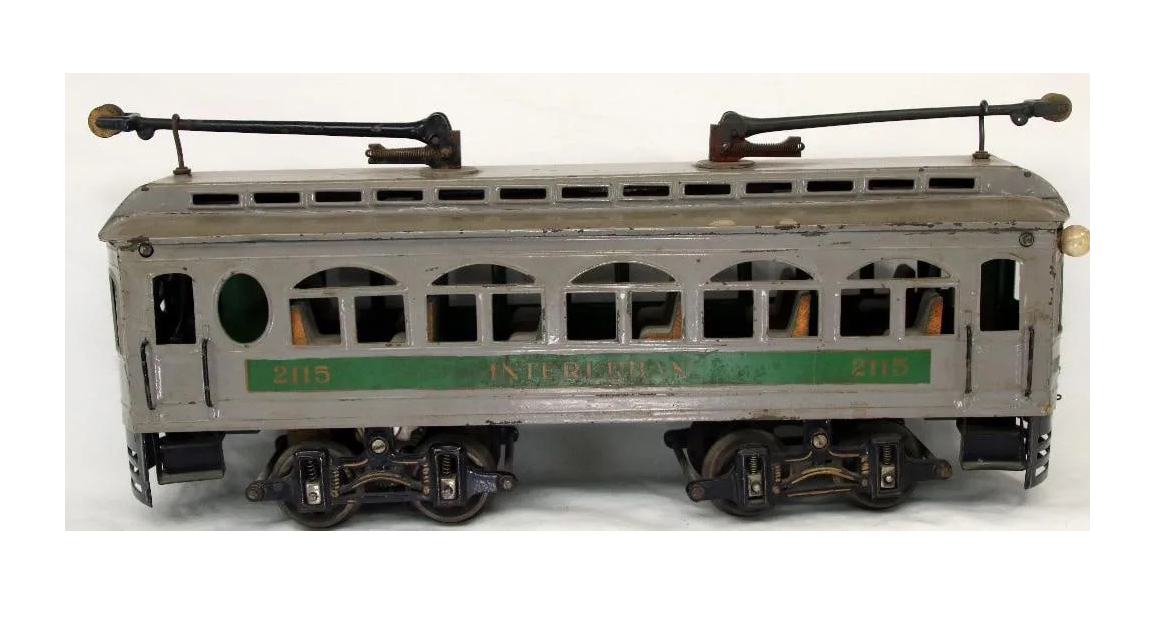 Voltamp no. 2115 interurban, which sold for $7,800 ($9,594 with buyer’s premium) at Harris.