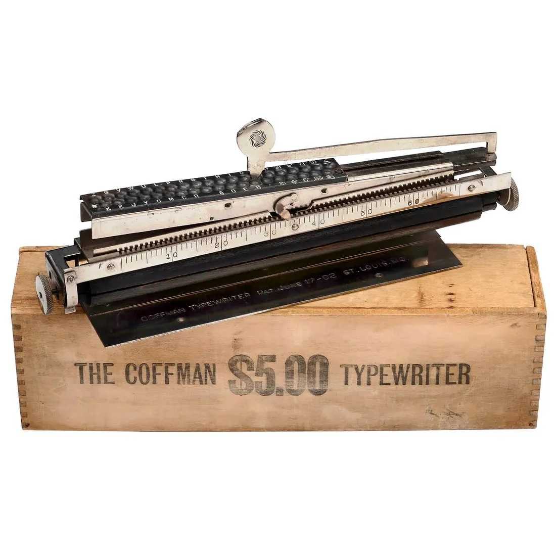 Coffman Pocket Typewriter, which sold for €7,000 ($7,580, or $9,380 with buyer’s premium) at Breker.