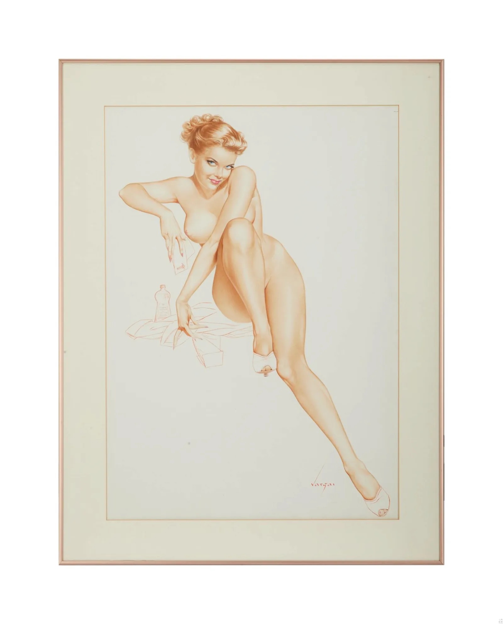 Alberto Vargas, Playboy October 1960 watercolor drawing, estimated at $30,000-$40,000 at Julien's.