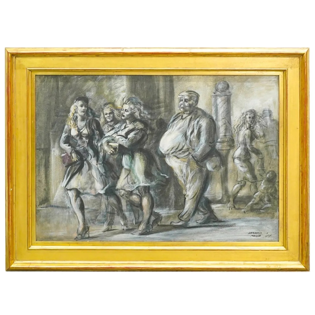 Reginald Marsh, 'Bowery Bums, Babes, and Barber Poles', estimated at $6,000-$12,000 at Akiba.