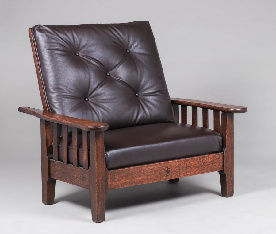 Roycroft Double Morris chair, estimated at $15,000-$20,000 at California Historical Design.