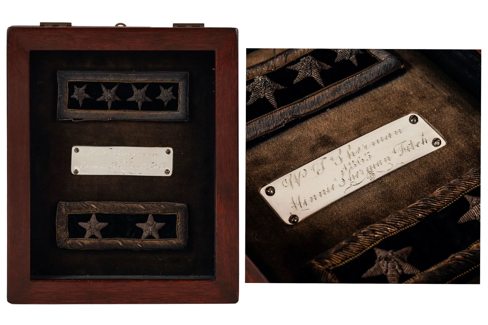 General W. T. Sherman's rank insignia, estimated at $15,000-$30,000 at Fleischer's.