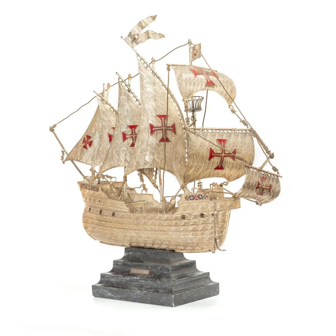 Portuguese caravel in sterling silver, estimated at $18,000-$22,000 at Jasper52.
