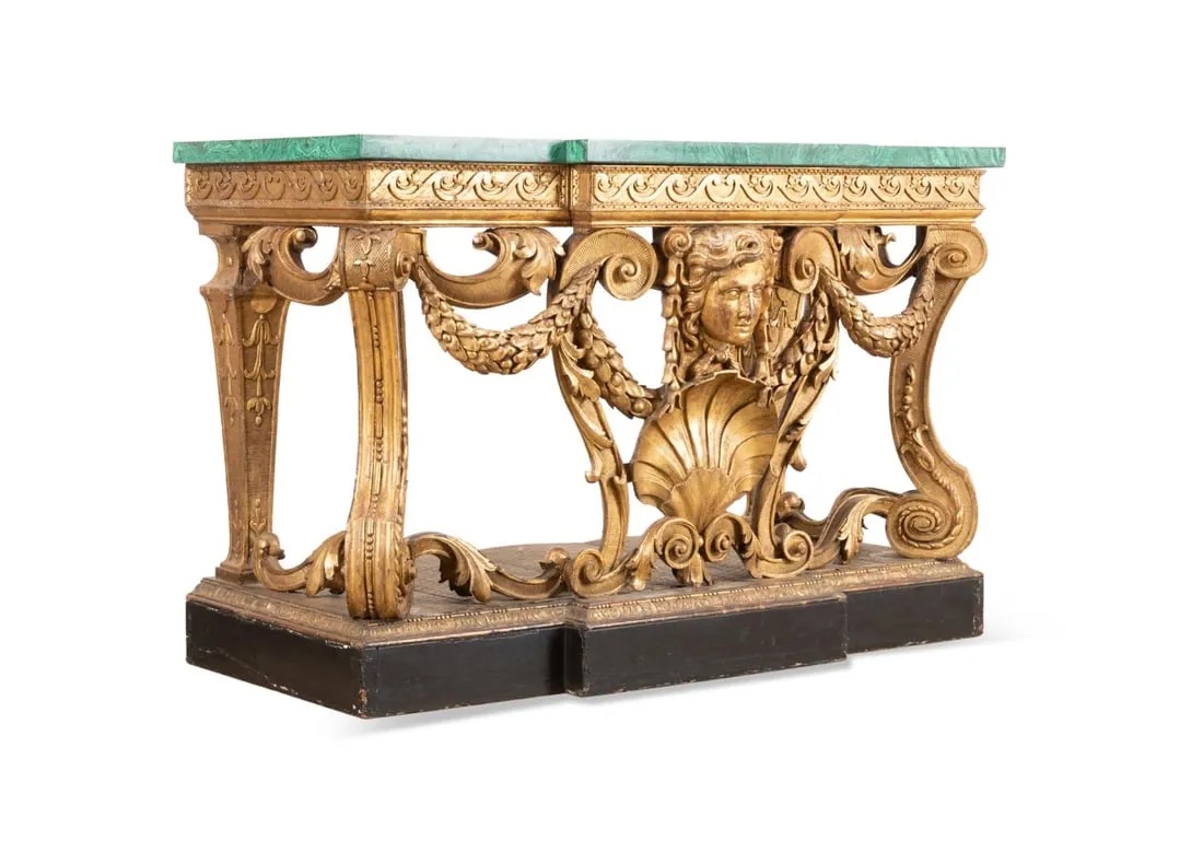 George III giltwood pier table, estimated at $15,000-$30,000 at Ahlers & Ogletree.
