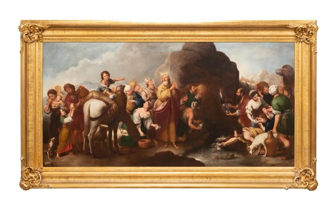 After Bartolome Esteban Murillo, 'Moses at the Rock of Horeb,' estimated at $8,000-$12,000 at Ahlers & Ogletree.
