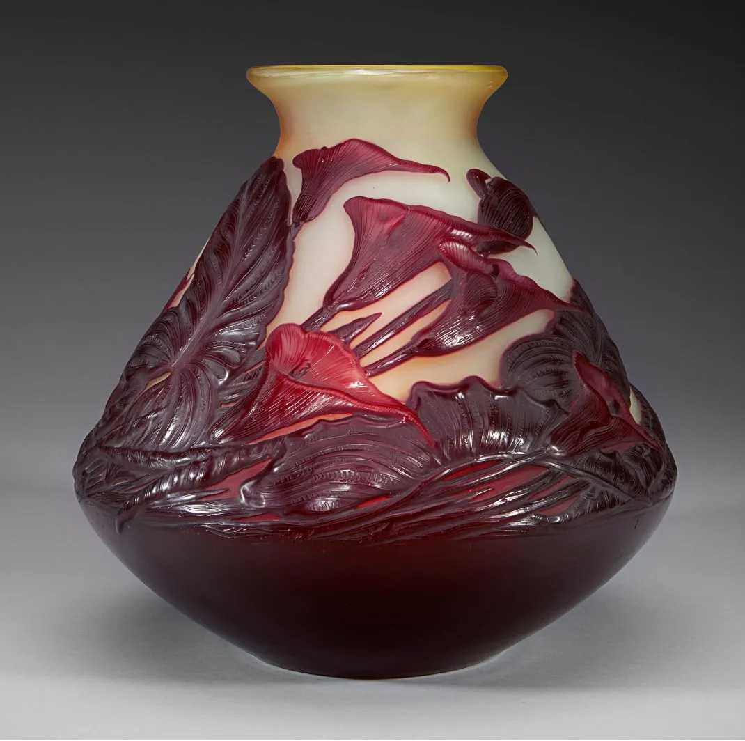 Gallé mold-blown cameo glass Calla Lily vase, estimated at $40,000-$60,000 at Heritage.
