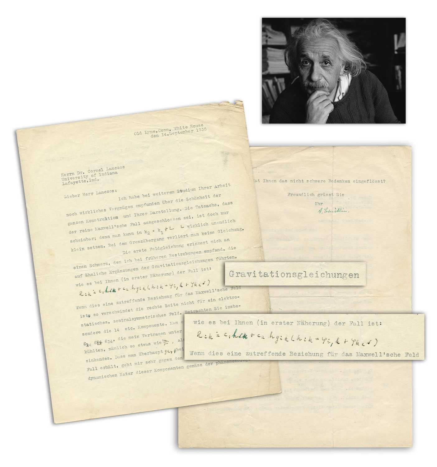 Albert Einstein, two-page letter to Cornelius Lanczos, $24,000-$30,000 at University Archives.
