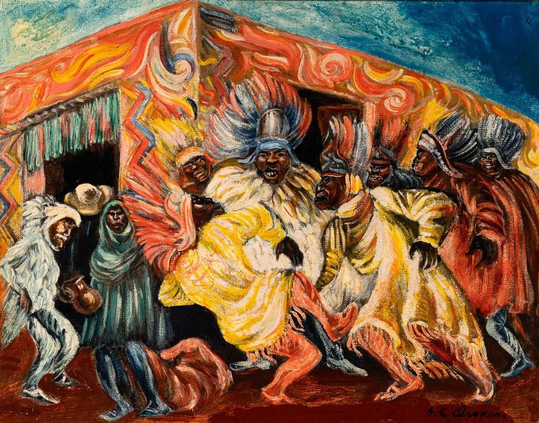 José Clemente Orozco Day of the Dead scene, acquired directly from the artist by Irving Berlin, estimated at $150,000-$250,000 at Doyle.