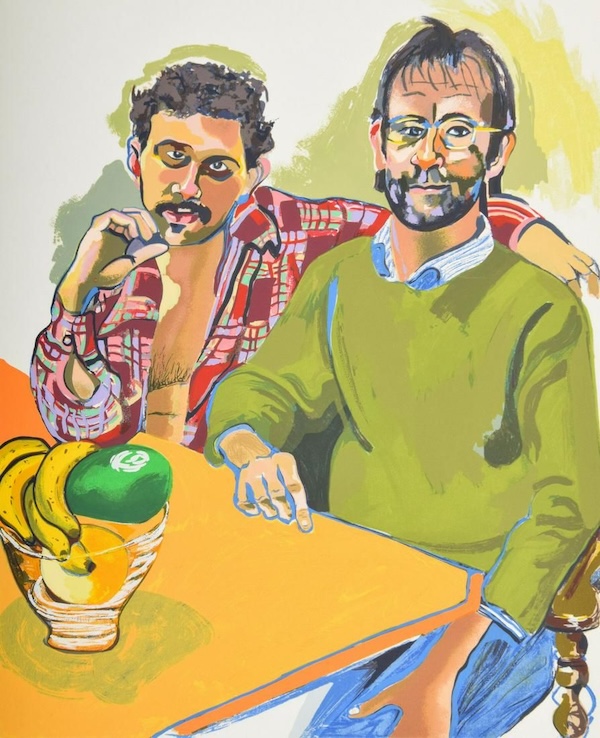 An Alice Neel screenprint of ‘Geoffrey Hendricks & Brian’ took $11,000 plus the buyer’s premium in May 2023. Image courtesy of Palm Beach Modern Auctions and LiveAuctioneers.