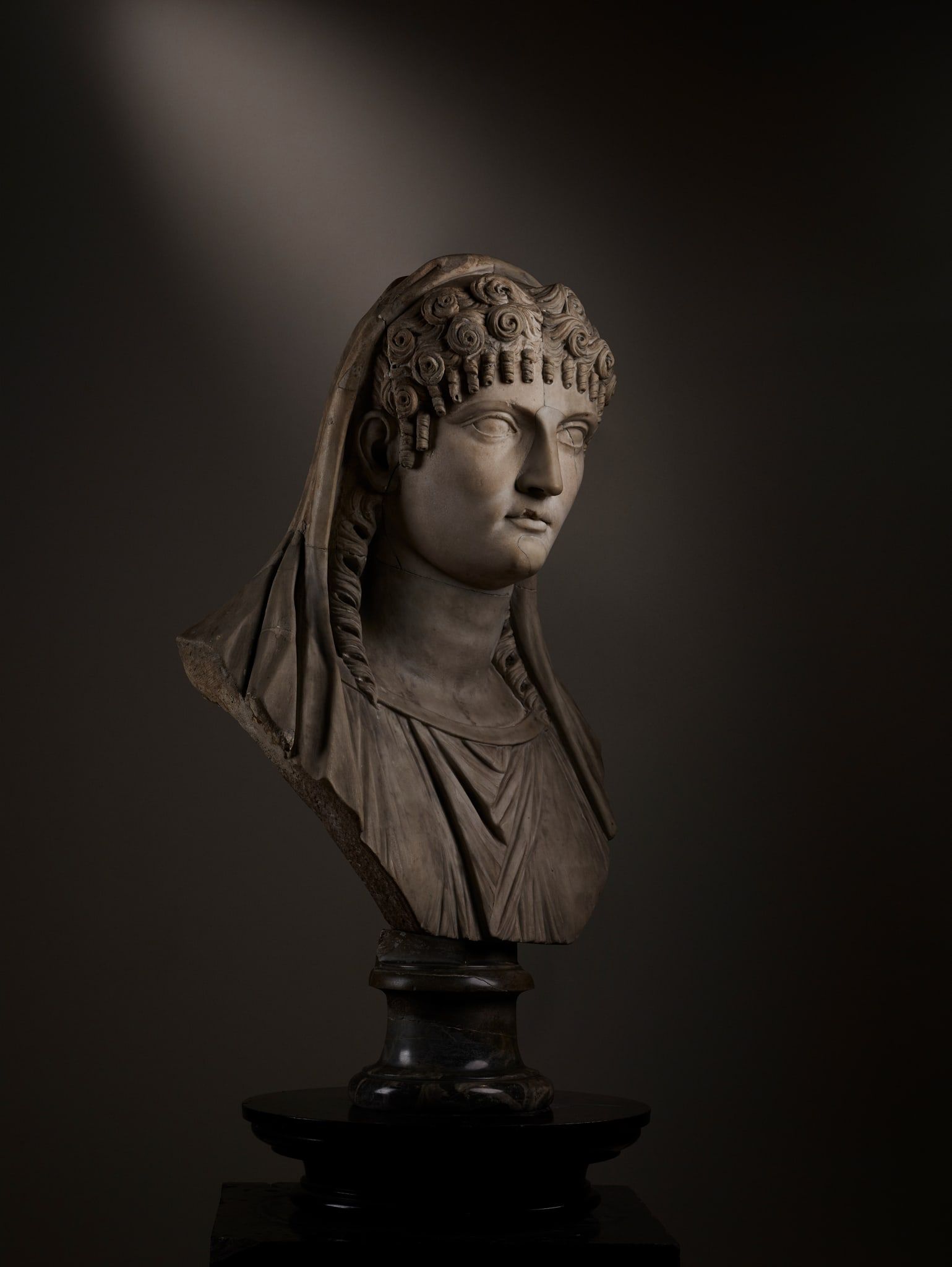 Roman Trajanic marble bust of Pompeia Plotina, one of three larger-than-life busts of women that sold for a combined £1.26 million ($1.59 million) at Lyon & Turnbull.
