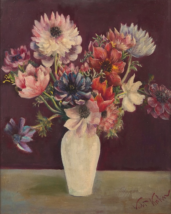 A 1929 still life of flowers by Walt Kuhn realized $4,500 plus the buyer’s premium in February 2024. Image courtesy of Freeman’s Hindman and LiveAuctioneers.
