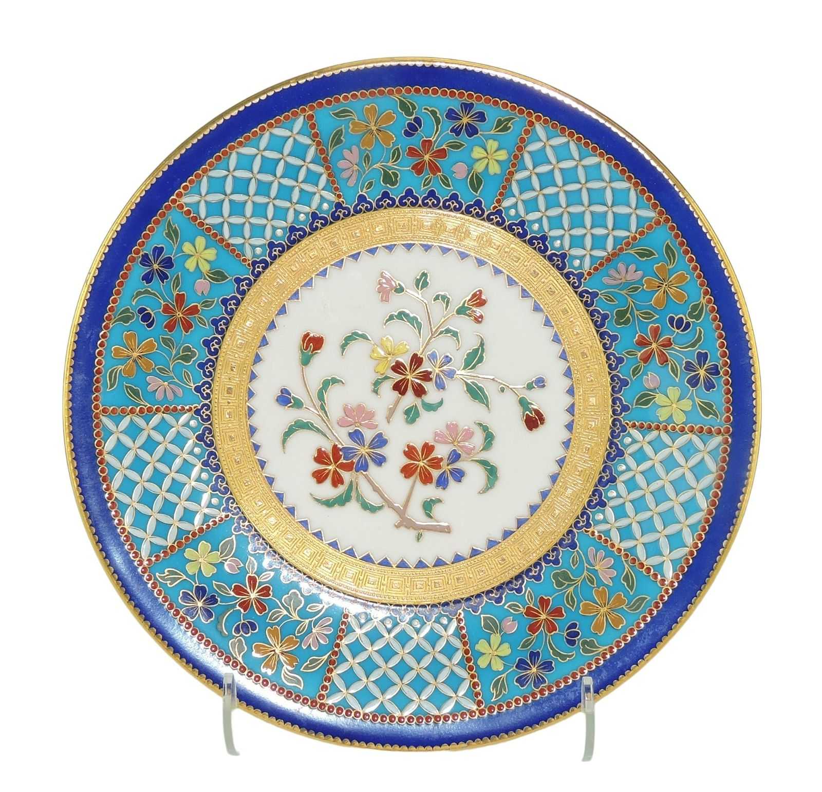 Circa-1875 Minton Aesthetic movement cabinet plate designed by Christopher Dresser, estimated at $800-$1,200 at Strawser Auction Group.
