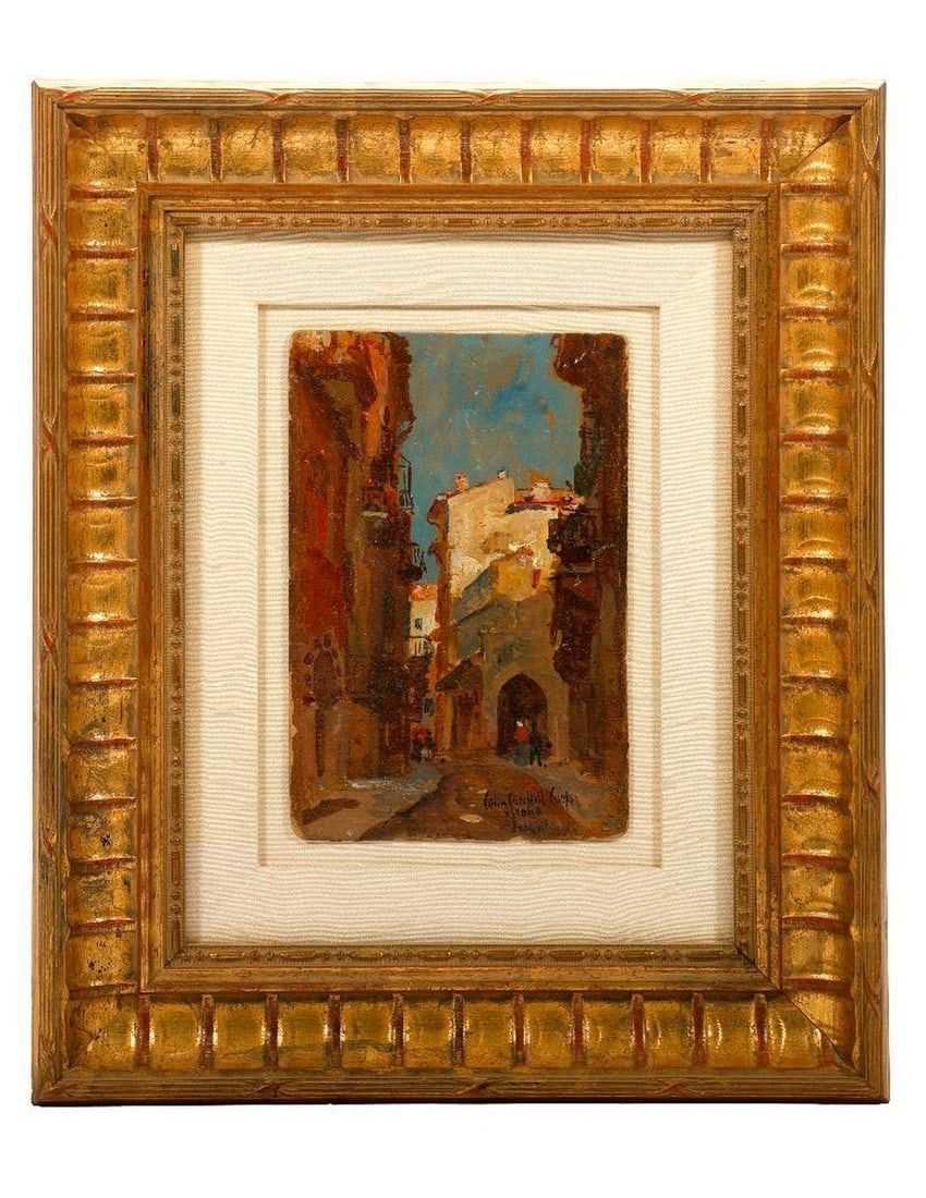 ‘Street in Verona, Italy’, a 1909 work by Colin Campbell Cooper, estimated at $1,500-$2,500 at Turner Auctions + Appraisals.