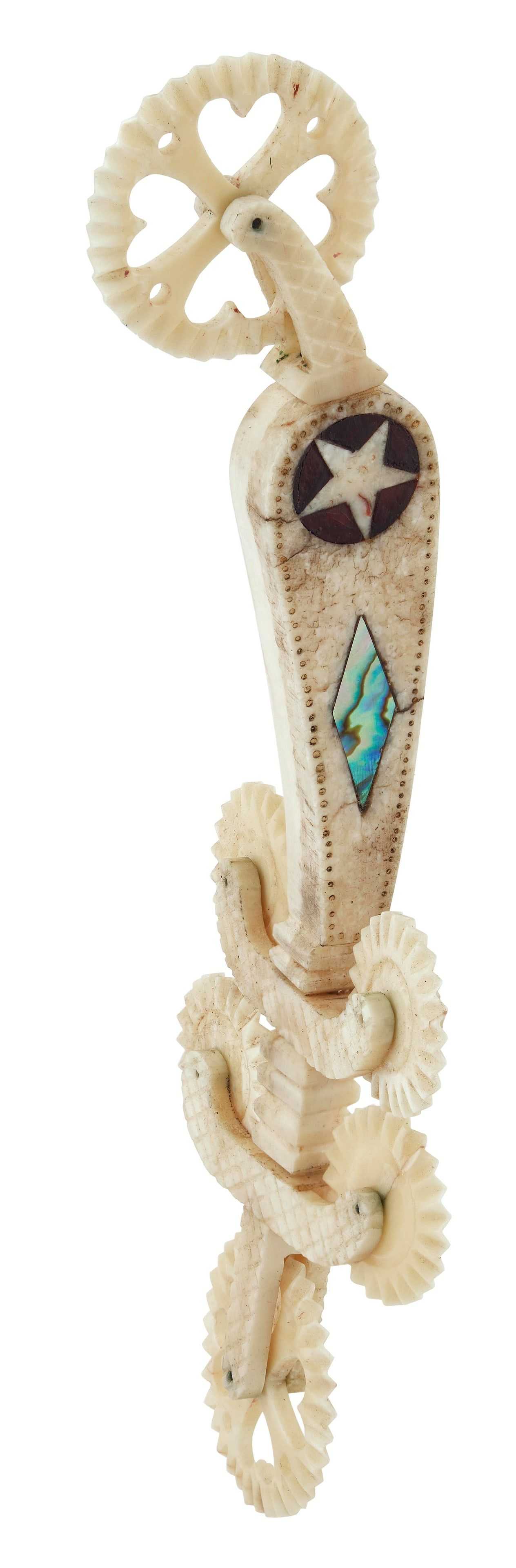 Six-wheeler walrus ivory pie crimper, which sold for $4,250 ($5,355 with buyer’s premium) at Eldred’s.