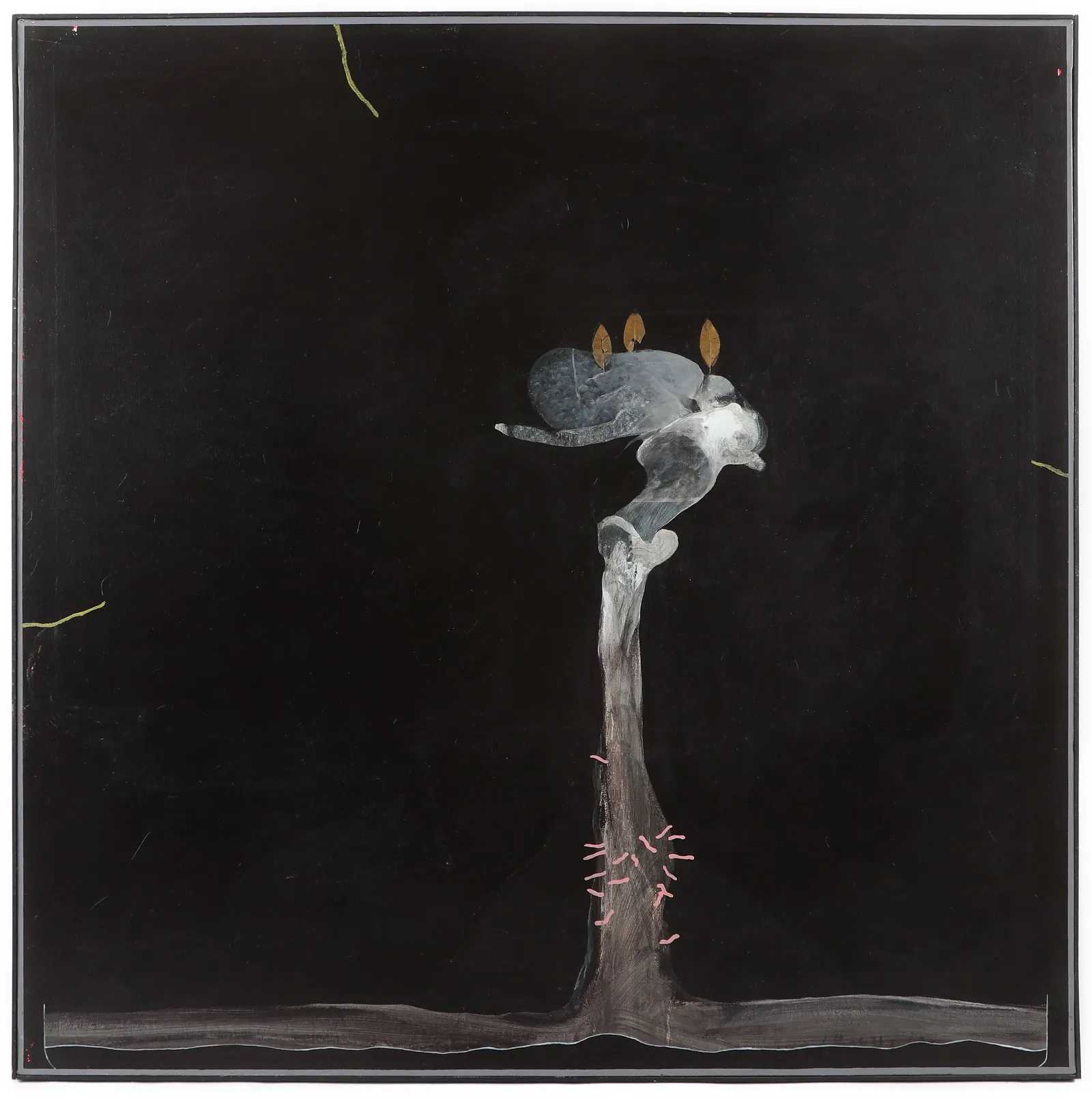 David Lynch, ' 3 Leaves, Tree, Pink Worms,' estimated at $10,000-$20,000 at Material Culture.