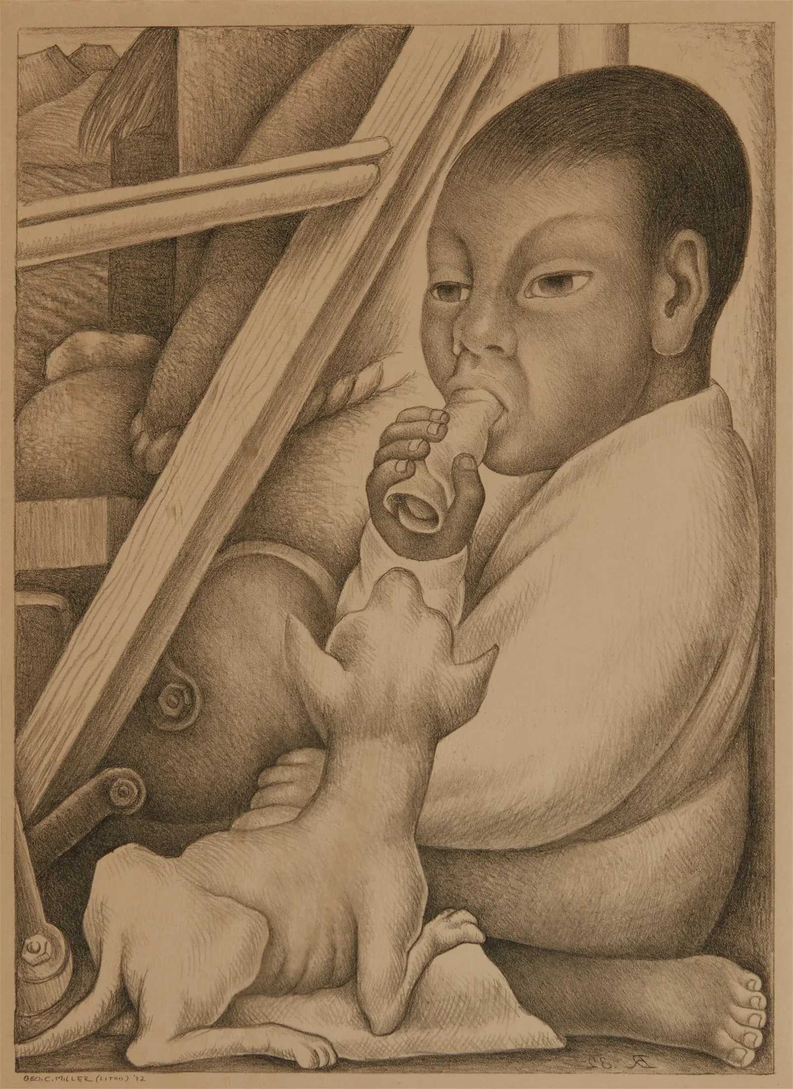 Diego Rivera, 'El Nio del Taco (Boy with Taco),' estimated at $6,000-$8,000 at John Moran.Diego Rivera, 'El Nio del Taco (Boy with Taco),' estimated at $6,000-$8,000 at John Moran.