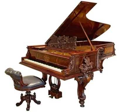 Steinway Rosewood Inlaid Model D Centennial Concert Grand Piano, estimated at $100,000-$150,000 at Nadeau's.