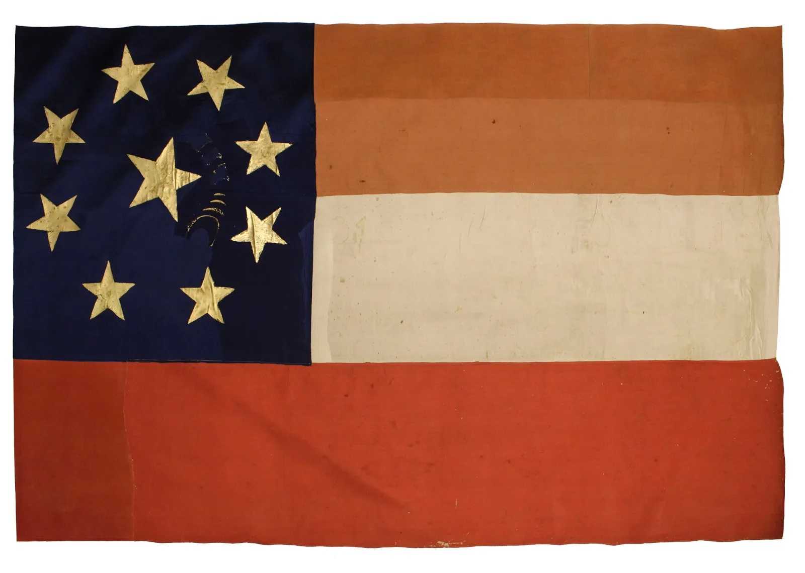 Captured First National flag, estimated at $15,000-$30,000 at Fleischer's.