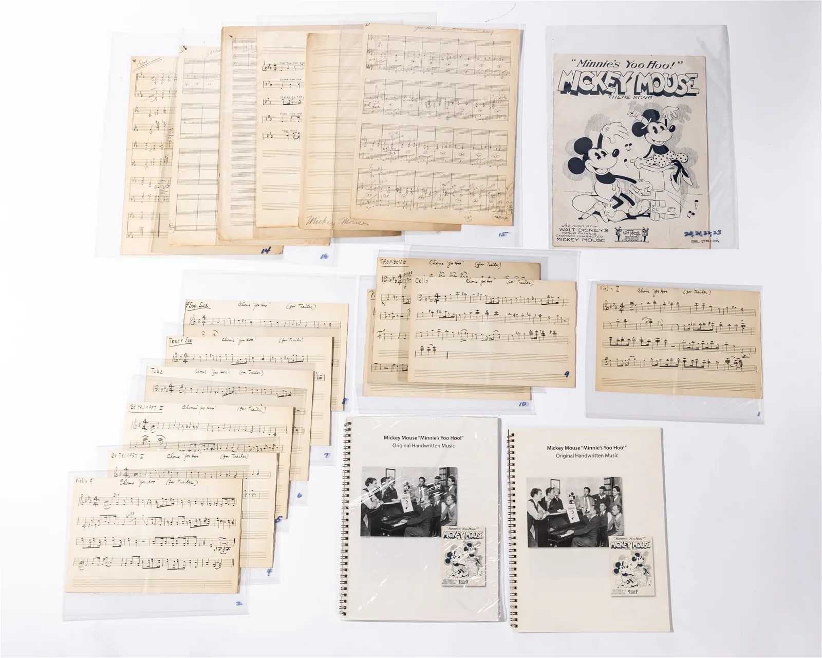 Carl Stalling hand-written score for 'Minnie's Yoo-Hoo,' estimated at $5,000-$7,000 at Abell.
