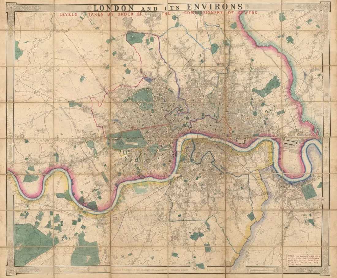 London and its environs - levels taken by order of the Commissioners of Sewers, estimated at $6,000-$6,000 at Jasper52.