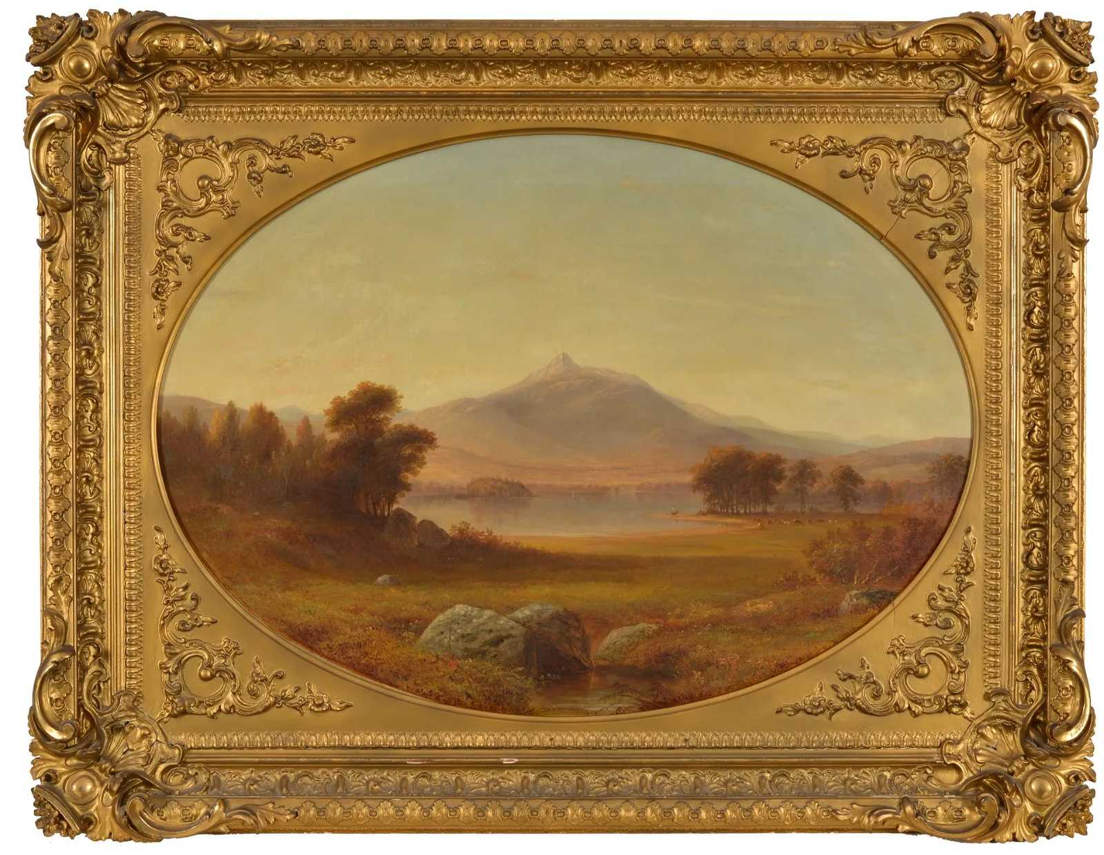 'N.H. Lake Scenery, Mt. Chocorua in the Distance' by Benjamin Champney, estimated at $14,000-$18,000 at Tremont Auctions.