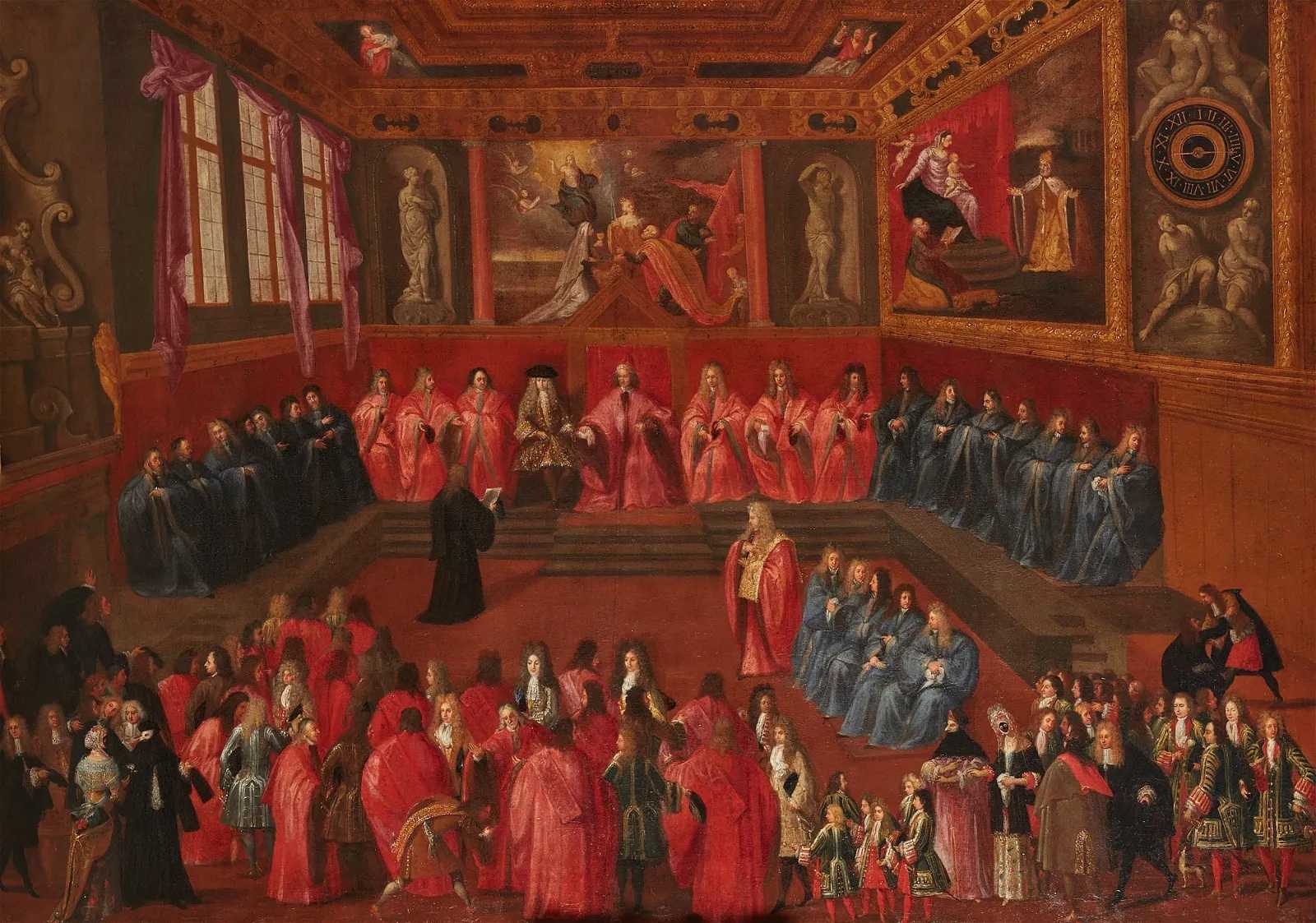 Venetian School portrait of Charles, earl of Manchester with the Doge and Senate of Venice, estimated at $50,000-$70,000 at Andrew Jones.