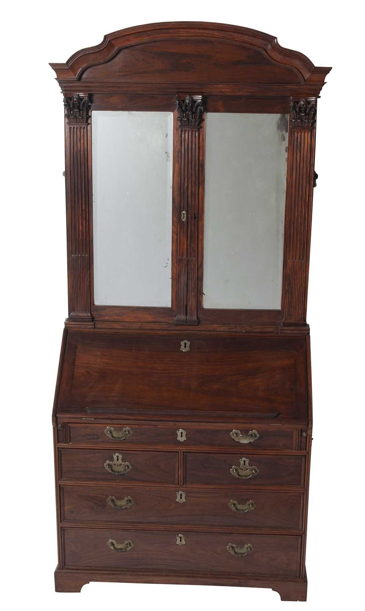 Chinese Export huanghuali secretary bookcase, which hammered for $47,500 and sold for $63,175 with buyer’s premium at Doyle New York March 20.