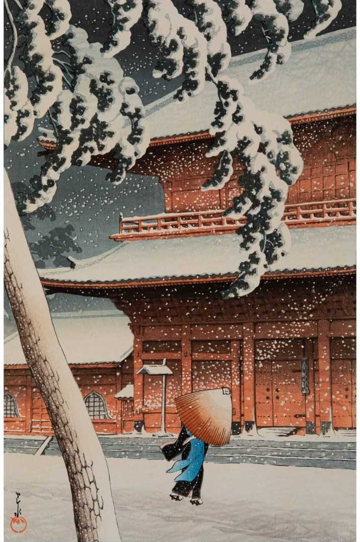 ‘Zojoji Temple in Shiba’ by Kawase Hasui, which hammered for $13,000 and sold for $16,900 with buyer's premium on March 20 at Heritage Auctions.