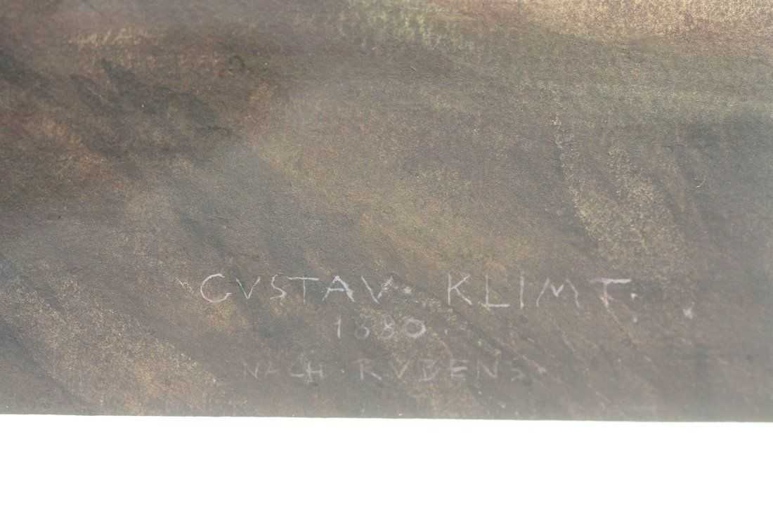 Detail of the signature on Gustav Klimt’s 1880 watercolor copy of Rubens’ ‘The Triumph of Truth’, which sold for $24,000 ($30,000 with buyer’s premium) at A.B. Levy on March 28.