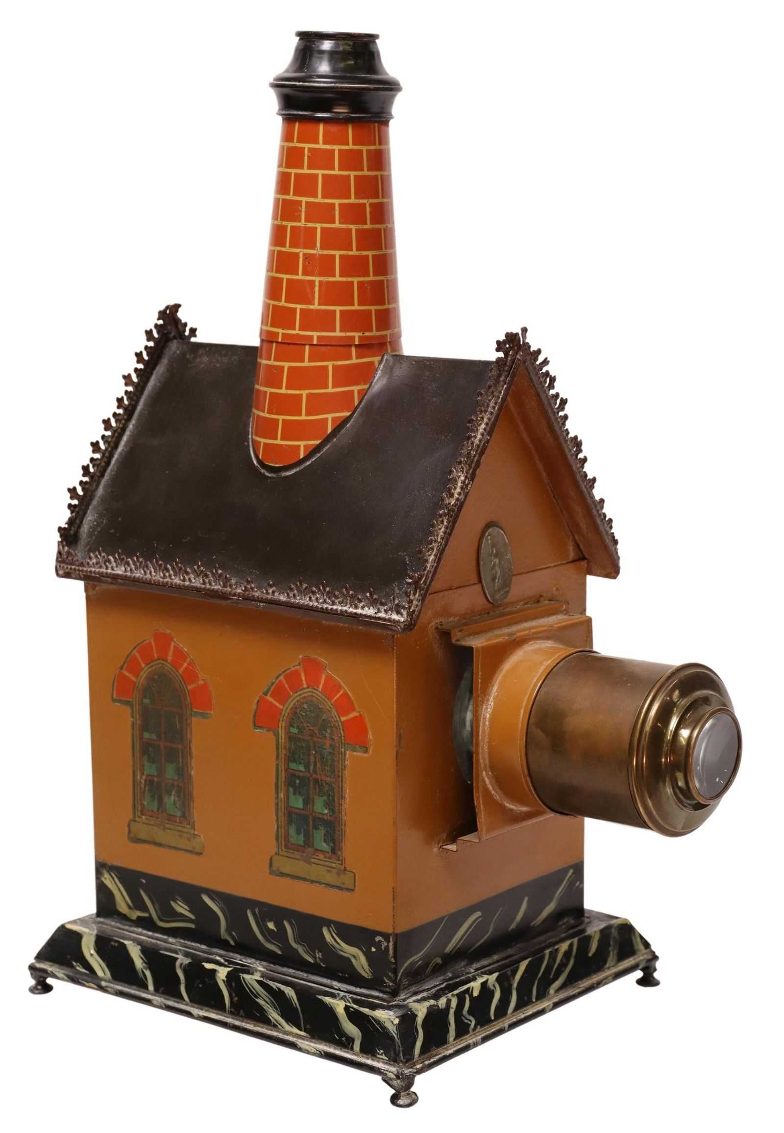 Die Fabrik (The Factory), a circa-1895 tinplate lantern by Georges Carette, estimated at $1,500-$2,500 at Austin Auction Gallery.
