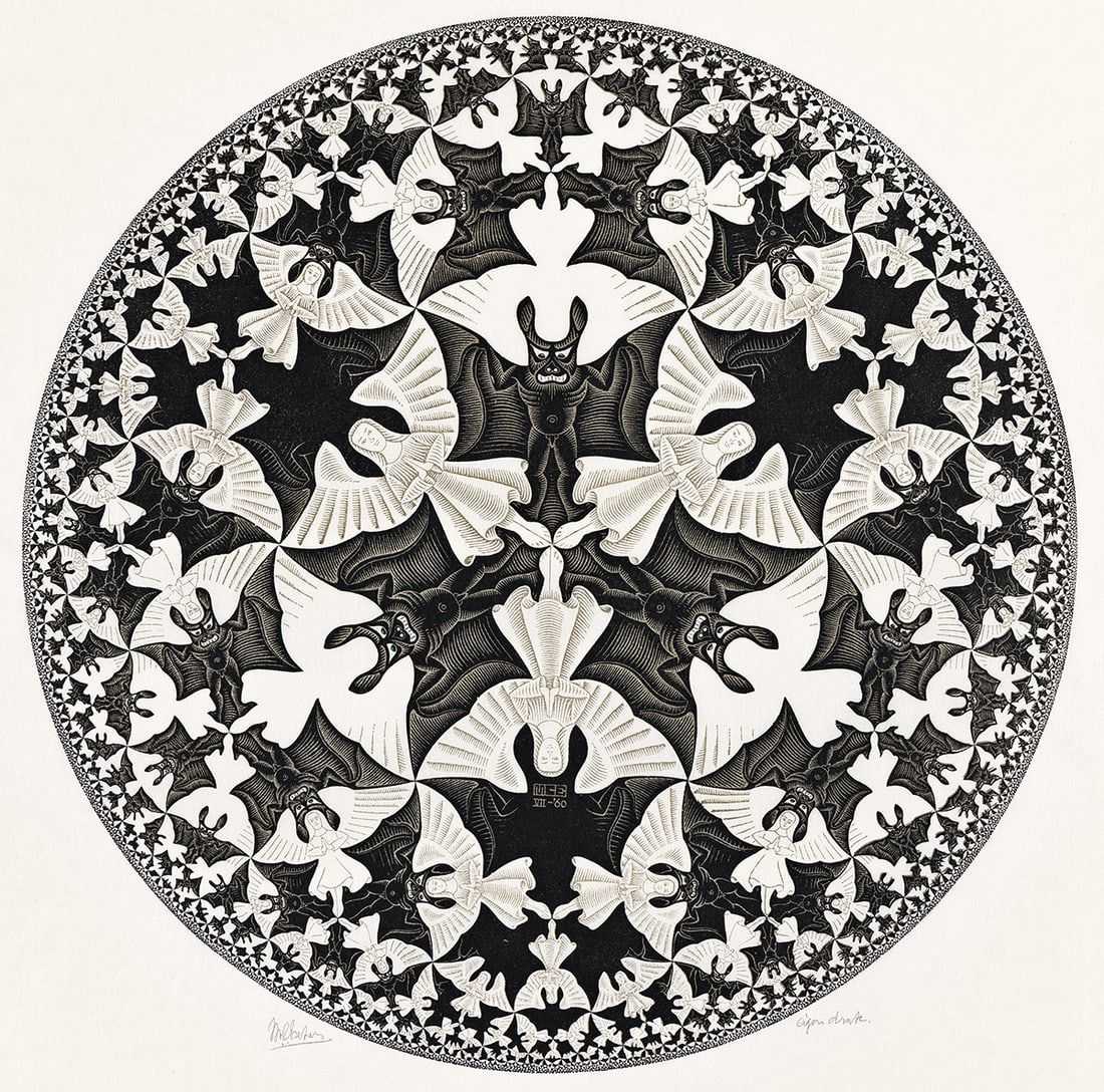M.C. Escher, ‘Circle Limit IV (Heaven and Hell),’ estimated at $25,000-$35,000 at Swann.