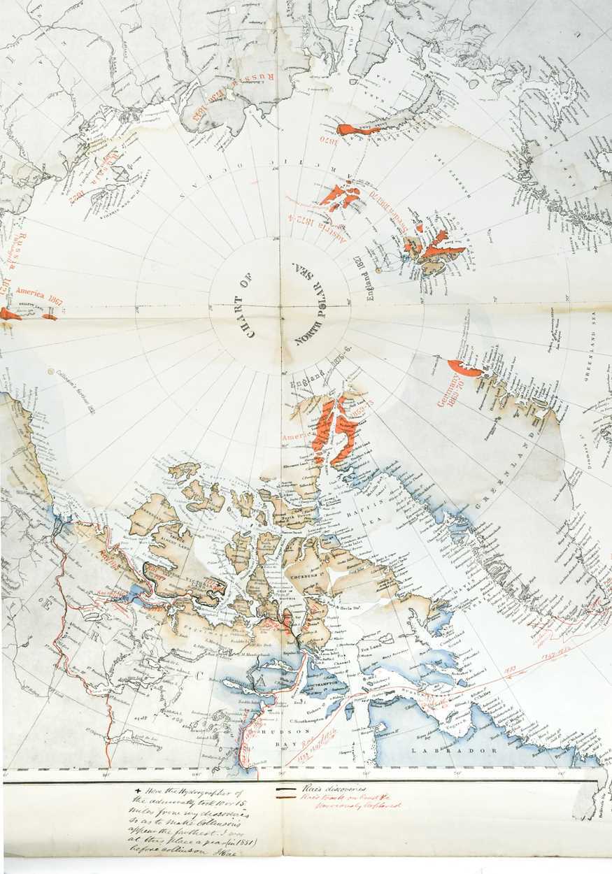 Malby & Sons Chart of the North Polar Sea annotated by Scottish explorer John Rae, which sold for £8,000 ($10,100, or $12,625 with buyer's premium) at Cheffins on April 4.
