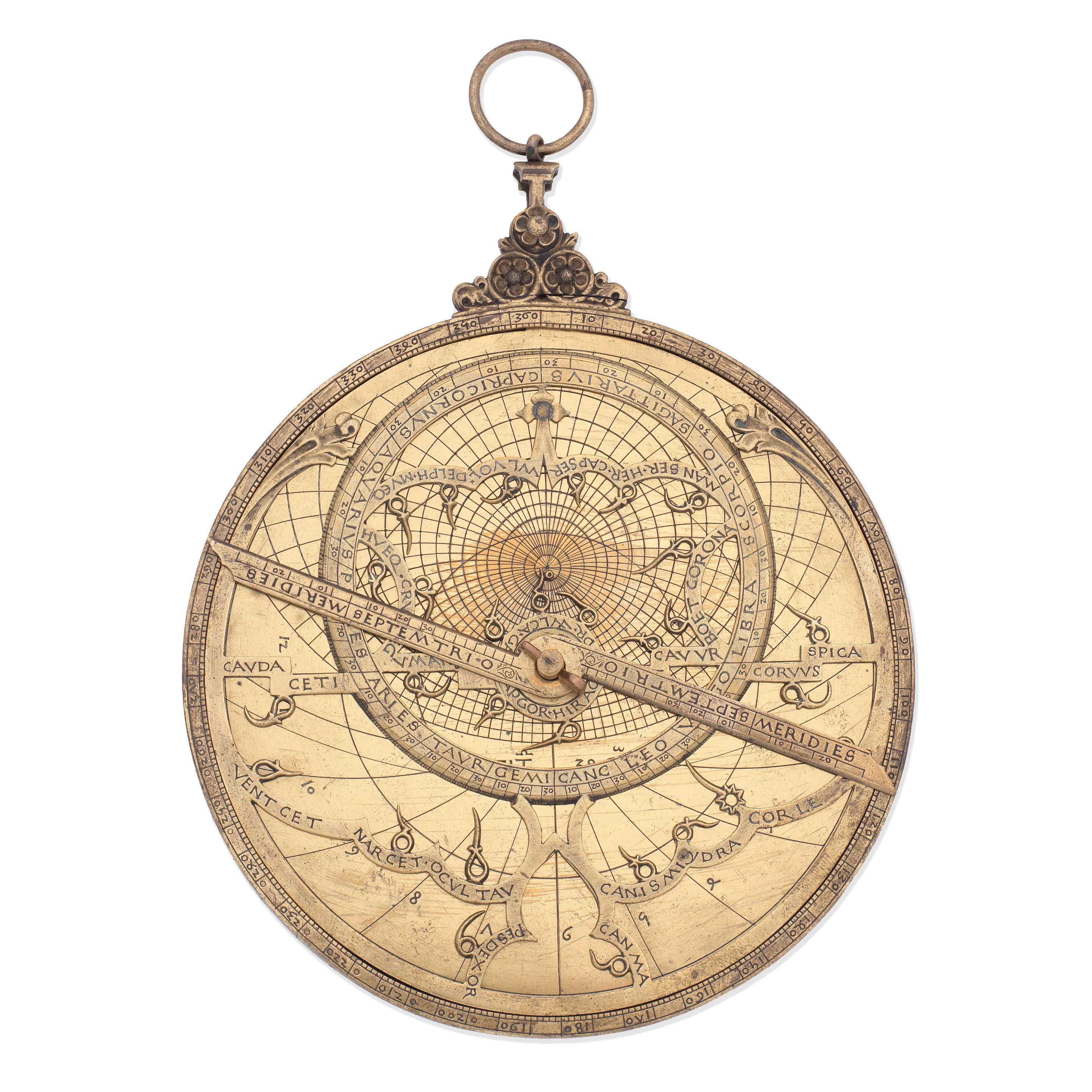 15th-century astrolabe, which sold for £400,000 ($638,645 with buyer's premium) at Bonhams.