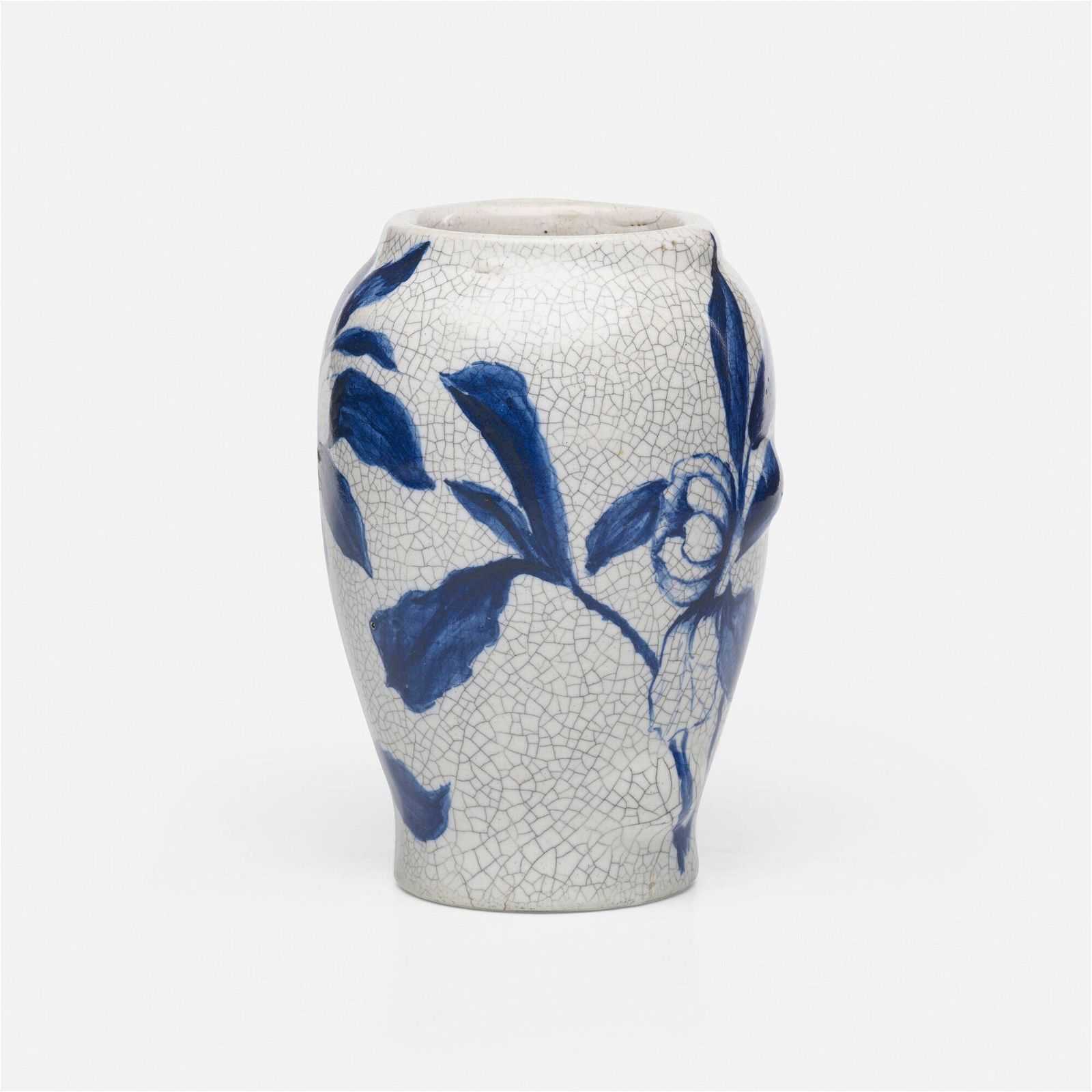 Another view of the Hugh Robertson for Dedham Pottery Magnolia vase that achieved $14,000 plus the buyer’s premium in September 2023. Image courtesy of Rago Arts and Auction Center and LiveAuctioneers.
